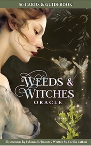 Bild på Weeds & Witches Oracle Deck: 50 Cards with Lush Collage-Style Art, Guiding Messages from Witches and Wildflowers, Includes 64-page Richly Illustrated Guidebook